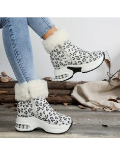 BOTAS PLATAFORMA ANIMAL PRINT BLANCAS