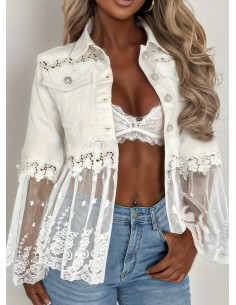 CHAQUETA ABOTONADA ENCAJE