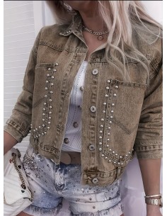 CHAQUETA VAQUERA CAQUI PERLAS 2