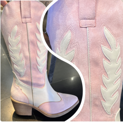 BOTAS COWBOY ROSA BLANCA