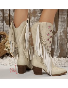 BOTAS BEIGE ESTRELLAS COWBOY 2