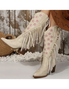 BOTAS BEIGE ESTRELLAS COWBOY